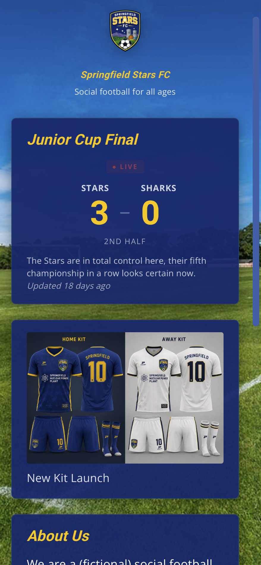 Example - Sports Team